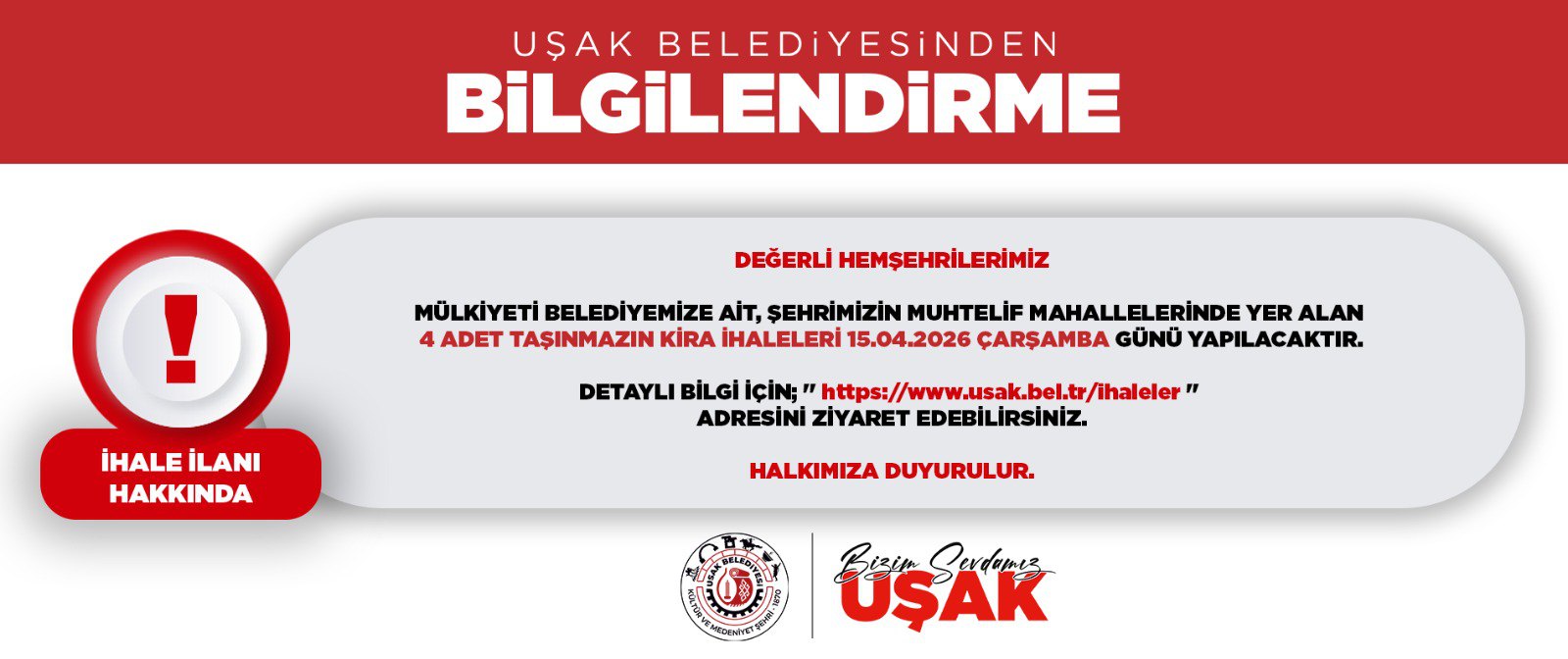 4 ADET TAŞINMAZ KİRA İHALESİ
